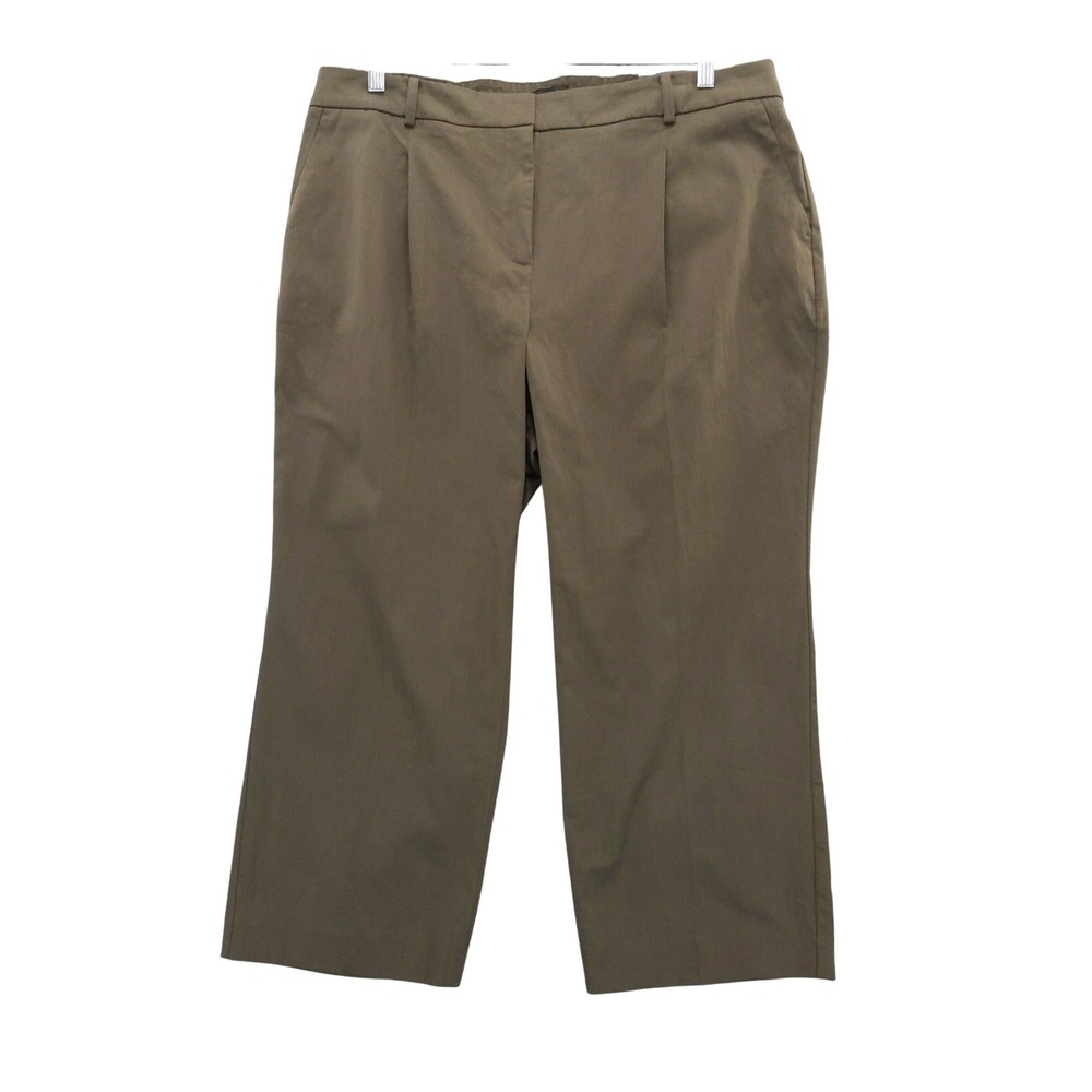 Talbots Olive Green Straight-Leg Trousers